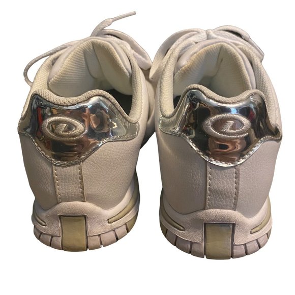 Dexter Slide Rite Bowling Shoes White Metallic Silver Sneakers Womens 8.5M - Picture 9 of 11